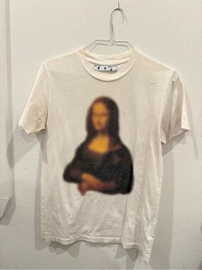 Off-White White Mona Lisa Graphic Logo Print Crew Neck Short Sleeve T-Shirt XS